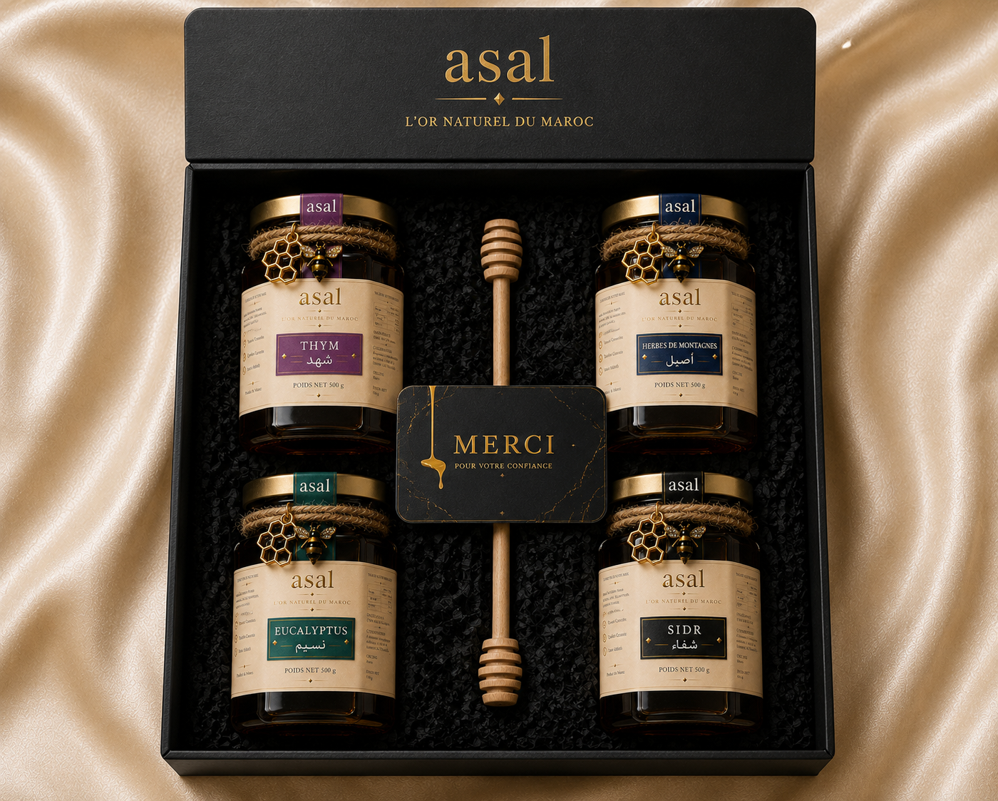 Coffret Gourmande – 4 Miels rares